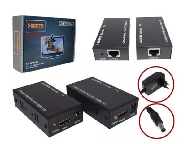 &u+  EXTENSOR CABLE HDMI POR UTP RJ45 HASTA 60 MTS (1293)